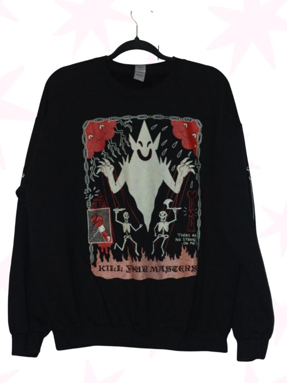 Gilden cotton blend Kill Your Masters graphic crew neck sweatshirt L